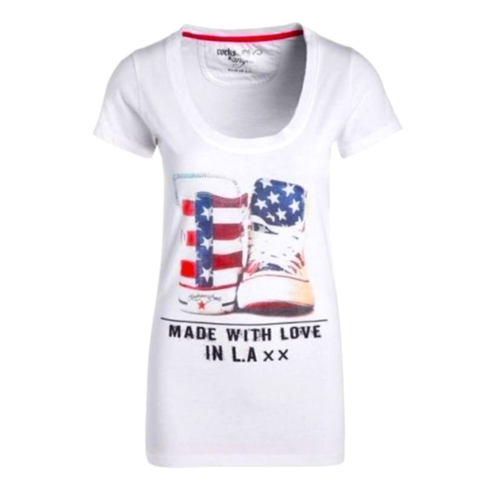 Rockstars & Angels Chucks Tee American Flag